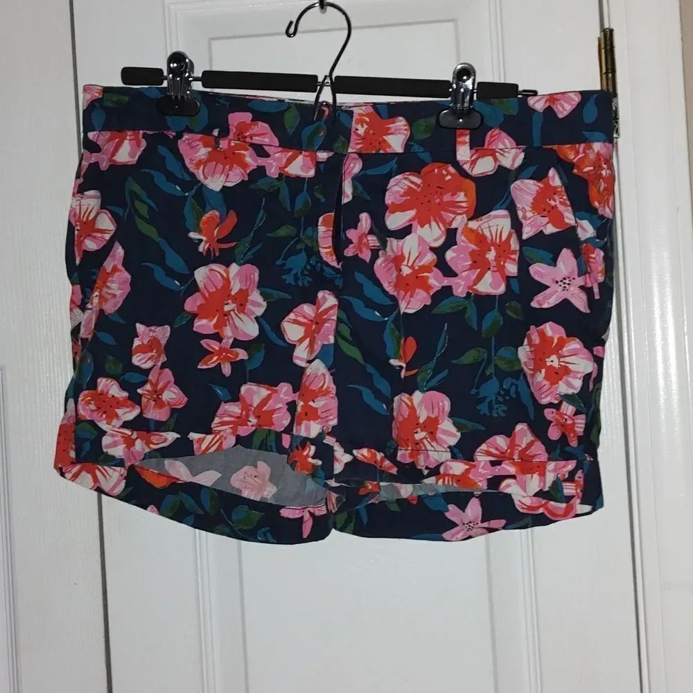 Joe Fresh navy pink floral shorts Sz  10